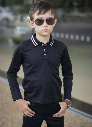 Детская рубашка поло для мальчика подростка черная лакоста подростковое поло с коротким рукавом рубашка