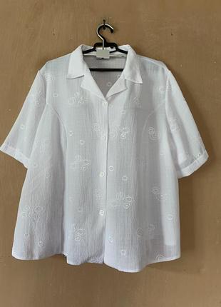 Блуза білого кольору батал великого розміру 58 60