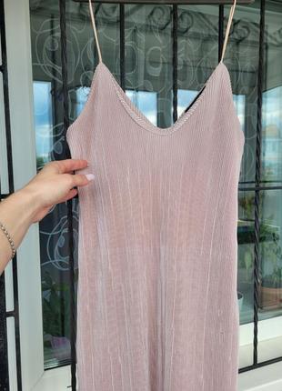 Топ майка блестящая бежевая кремовая пудровая золотистая на бретельках missguided размер s-м