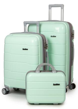 Дорожня валіза 2/1 abs-пластик fashion pp1-plus-1 green