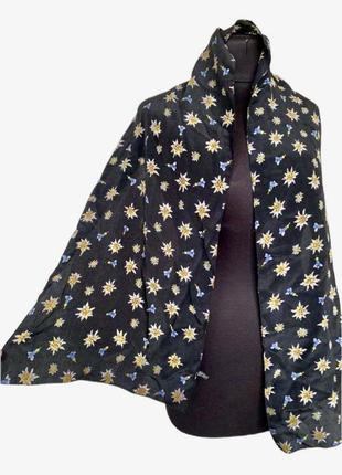 Гарний шарф шалик з вінтажними квітами едельвейсами