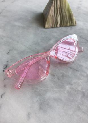 ❤️ Розовые очки у2к y2k ретро винтаж лисички кошачий глаз