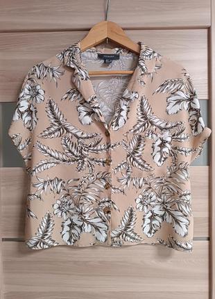 Шикарна нова блуза сорочка в тропічний принт