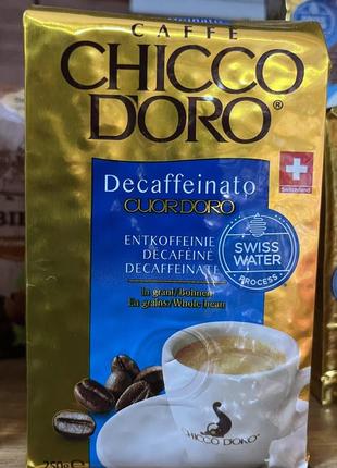 Кофе в зернах caffè chicco d'oro decaffeinato 0,250 кг без кофеина