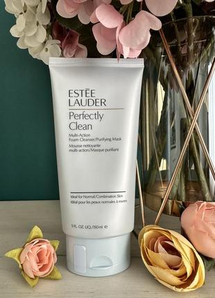 Пенка для умывания и очищающая маска estee lauder perfectly clean multi-action foam cleanser 150ml