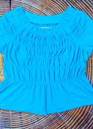 Летняя бирюзовая блуза handmade