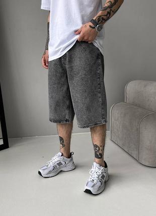 Широкі джинсові шорти baggy у сірому кольорі 😍