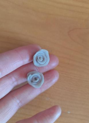Сережки вкрутки троянди hand made