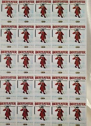 Наклейка етикетка на пляшку beefeater