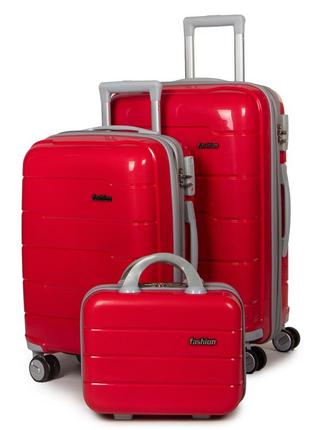 Дорожный чемодан 2/1 abs-пластик fashion pp1-plus-1 red