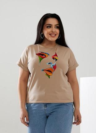Жіноча футболка турецький кулір 42-58 розмірів. 0376021