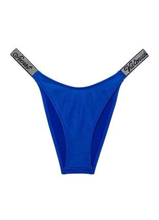 Нижня частина купальника жіноча victoria's secret shine strap brazilian зі стразами xs,s, m синій