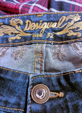 Женские стрейч-джинсы brownie desigual, с эластичным манжетом