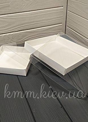 Коробка з прозорою кришкою розмір в асортименті - 20см/20см/3см - біла