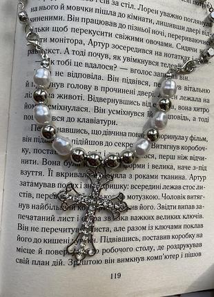 Подвеска чокер цепочка крест крестик y2k