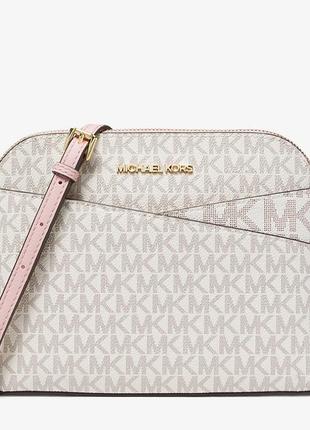 Кроссбоди michael kors jet set travel medium logo dome crossbody bag