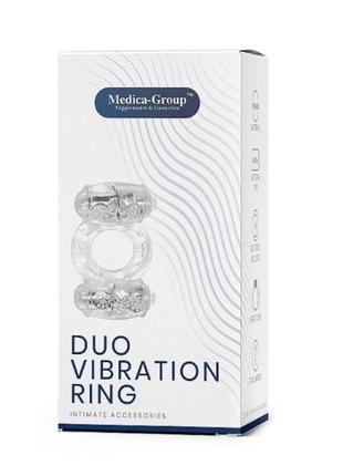 Двойное виброкольцо medica group duo vibration ring, прозрачный