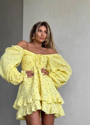 Сукня муслінова міні пишна9 фото