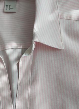 Актуальная женская рубашка h&amp;m в нежную розовую полоску