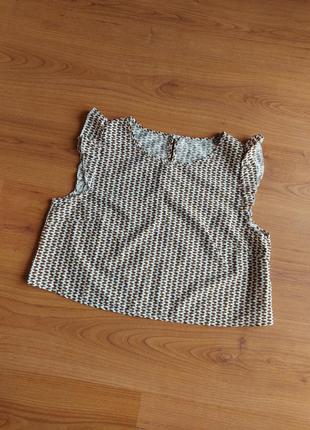 Легкий топ, вкорочена блуза з воланами вільного крою shein, p. l