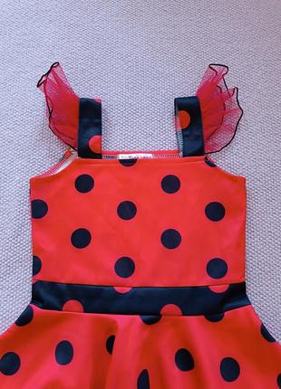 Карнавальное платье солнышко или леди баг на девочку 5-7 лет рост 110-120 см