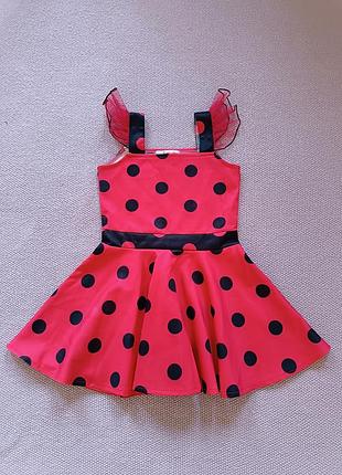 Карнавальное платье солнышко или леди баг на девочку 5-7 лет рост 110-120 см