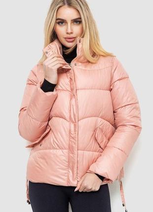 Куртка жіноча демісезонна однотонна, колір світло-рожевий, 235r2035