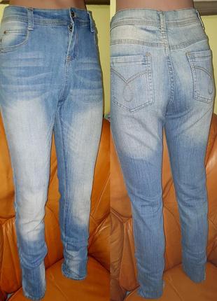 Голубые джинсы denim &amp; Co скинни р12-40