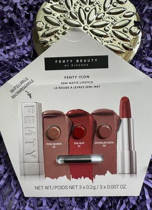 Палетка пробников помад fenty beauty icon semi matte lipstick