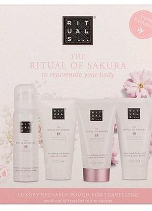 Набір rituals the ritual of sakura travel з косметичкою, 4 позиції рітуалс сакура