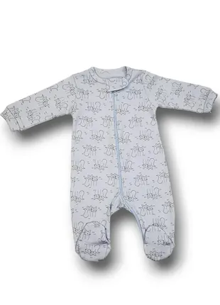 Человечек с молнией с закрытыми ножками, р.68, голубой veo турция