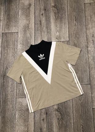 Кроп топ adidas укорочена футболка комір-стійка