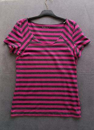Хлопковая женская футболка в полоску, размер m,l