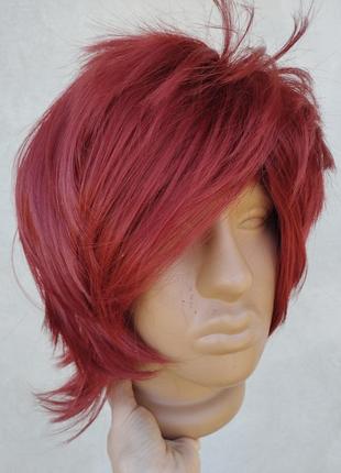 Красный короткий парик для косплея аниме люкс качество