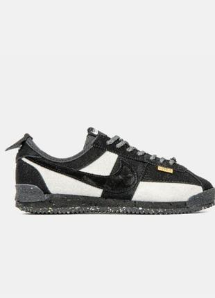 Кроссовки union x nike cortez black beige white dr1413-017