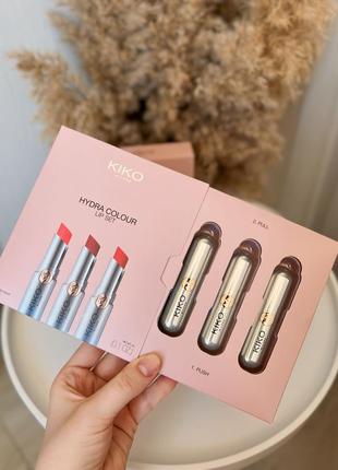 Набір бальзамів для губ kiko milano hydra colour lip set