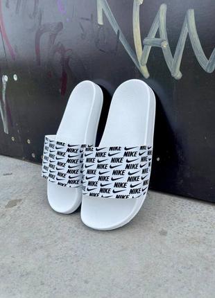 Женские шлепанцы nike slides small logo white <unk> smb