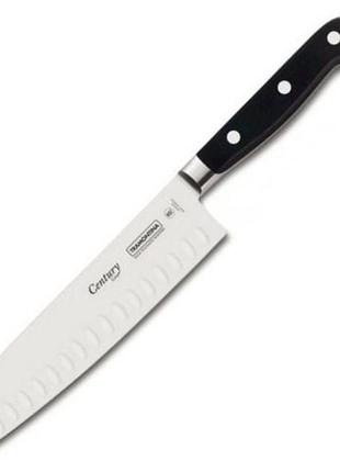 Универсальный кухонный нож tramontina century, лезвие - 178 мм из нержавеющей стали, цвет - черный 6188541