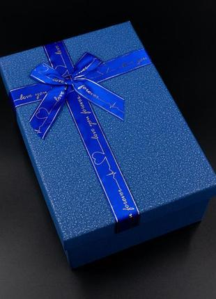 Коробка подарункова. 3шт/комплект. колір синій. 23х16х9 см.2 фото