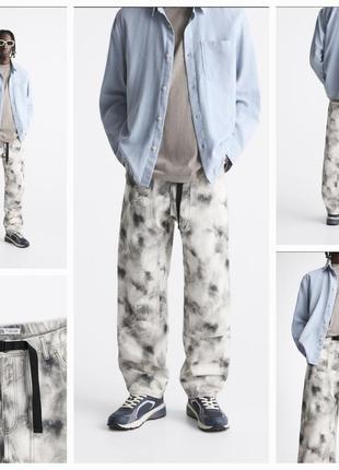 Zara круті брюки-уоркер з трендовим принтом на чоловіка або хлопця-підлітка. new