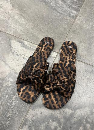 Zara тапочки леопард 42 размер