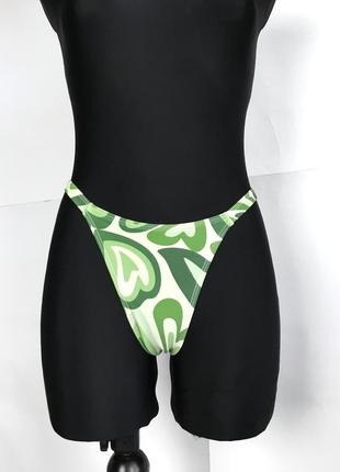 Женский купальник купальные трусы стринги зелёные бикини винтаж ретро стиль размер хс с м