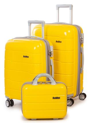 Дорожный чемодан 2/1 abs-пластик fashion pp1-plus-1 yellow