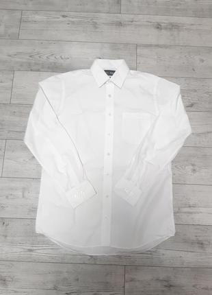 Рубашка рубашка мужская белая длинный рукав р 46 бренд"marks &amp; spencer"