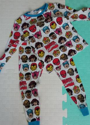 Костюм комплект пижама для мальчика h&m marvel 110 116