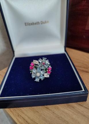 Красивое кольцо каменный цветок