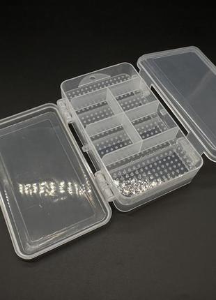 Пластиковий органайзер для зберігання дрібниць і рукоділля двохсторонній 140х80 мм прозорий на 12 відсіків2 фото