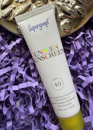 Сонцезахисний крем-праймер supergoop! unseen sunscreen spf 40, 10 мл