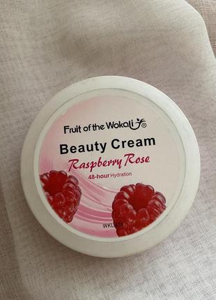 Крем для лица и тела с ароматом малины wokali raspberry rose beauty cream.