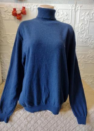 Кашемировый свитер бадлон гольф fynch-hatton тёмно-синий размер l